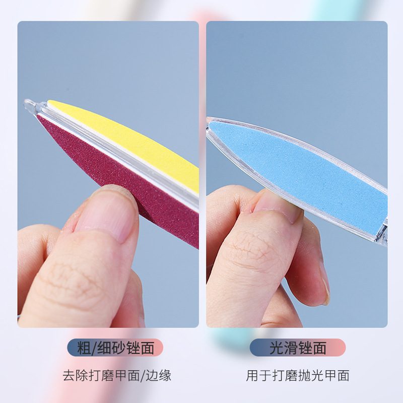 Laca de pulido de uñas de lamela, lima de uñas de 6 lados, herramienta de manicura de salón de belleza de un solo paquete C0305
