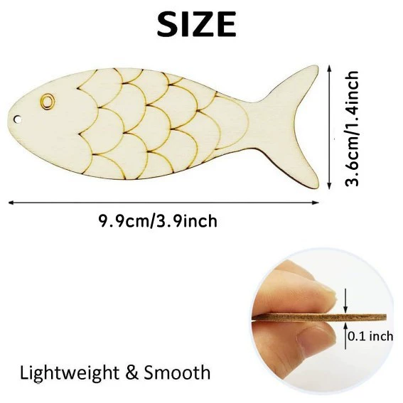 1 шт., деревянное украшение для дома в форме рыбы, украшение для дома своими руками, рождественское подвесное украшение