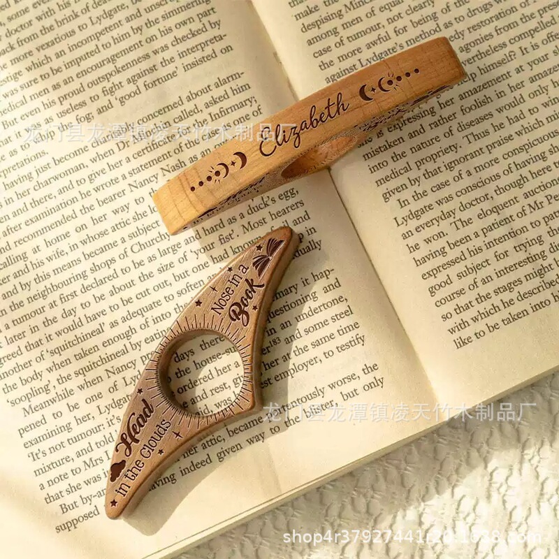 In-Stock, Immediate Dispatch: Book Page Holder Wooden Ring for One-Handed Reading, Vintage Book Press for Reading Assistance