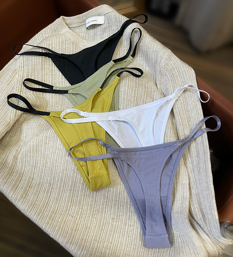 42g Weight Low Waist Panties Waist Thong Panties Style Panties Lingerie Type Cotton Fabric Type 3 PCS/Package Quantity Solid Color Pattern Autumn Season Women's Gender Casual, Lady, Streetwear Style Solid Color Low Waist Thong Panties 1