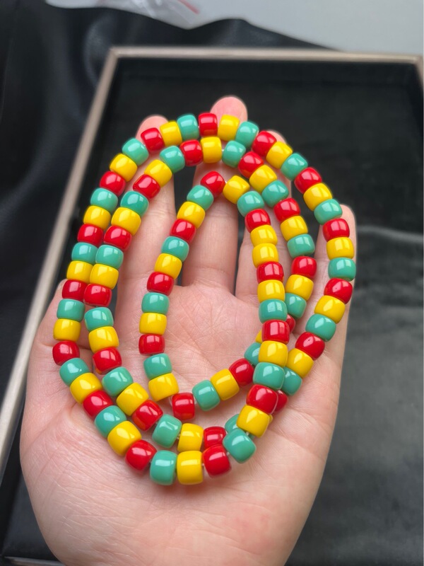 Sepa colored glaze straight cut traffic light 108 beads, 8mm plus, beautiful color, bracelet, neck hanging dual-purpose Sepa colored glaze straight cut traffic light 108 beads, 8mm plus, beautiful color, bracelet, neck hanging dual-purpose