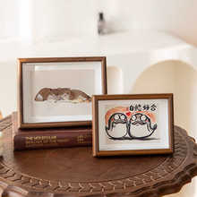 中空相框摆台加打印照片空框创意6六8寸洗照片做成木质相册框挂墙