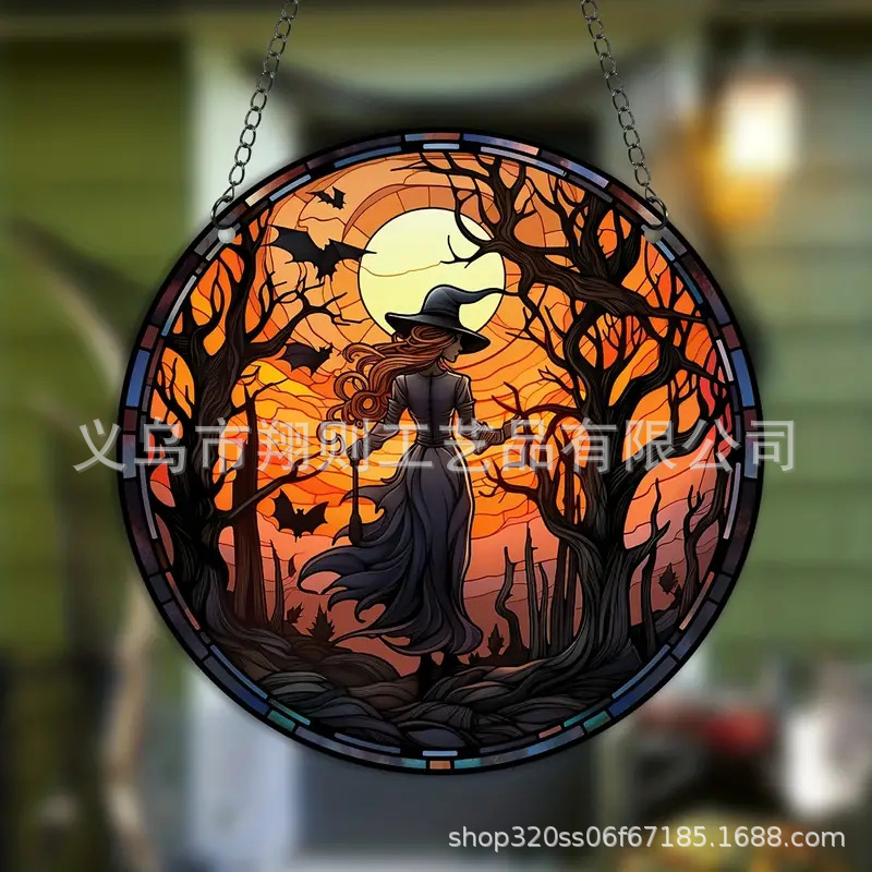 Transfronterizo serie de Halloween acrílico captador de sol artesanía decoración creativa colgante acrílico disco