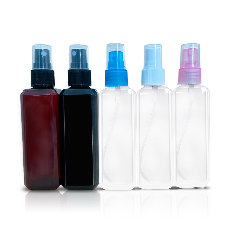 100mL botella de spray cuadrada engrosada botella de spray mascota botella de plástico transparente líquido sub-botella regadera