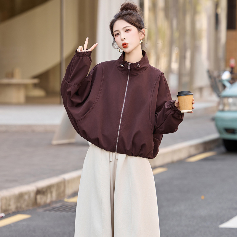 时尚外套女2025年春秋新款高级感休闲宽松显瘦百搭短款夹克棒球服|undefined