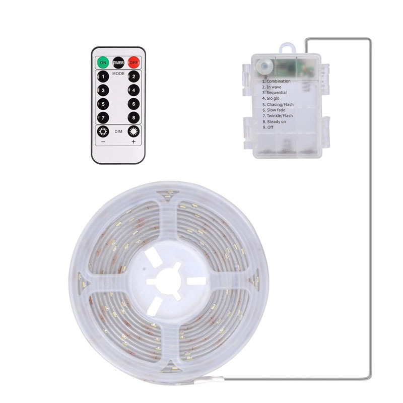 8 funciones caja de batería impermeable luz LED con 13 teclas luz de ajuste remoto temporización de carreras de caballos ambiente festivo luz roja tira de luz autoadhesiva