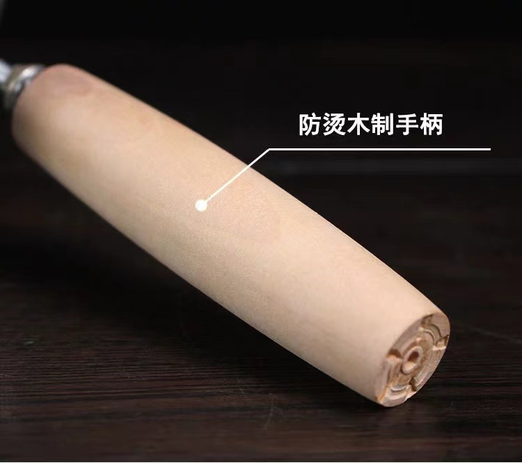 Handheld Moxa Stick Holder 304 Stainless Steel Anti-Scald Moxibustion Bracket with Wood Handle for Home Use quality and texture