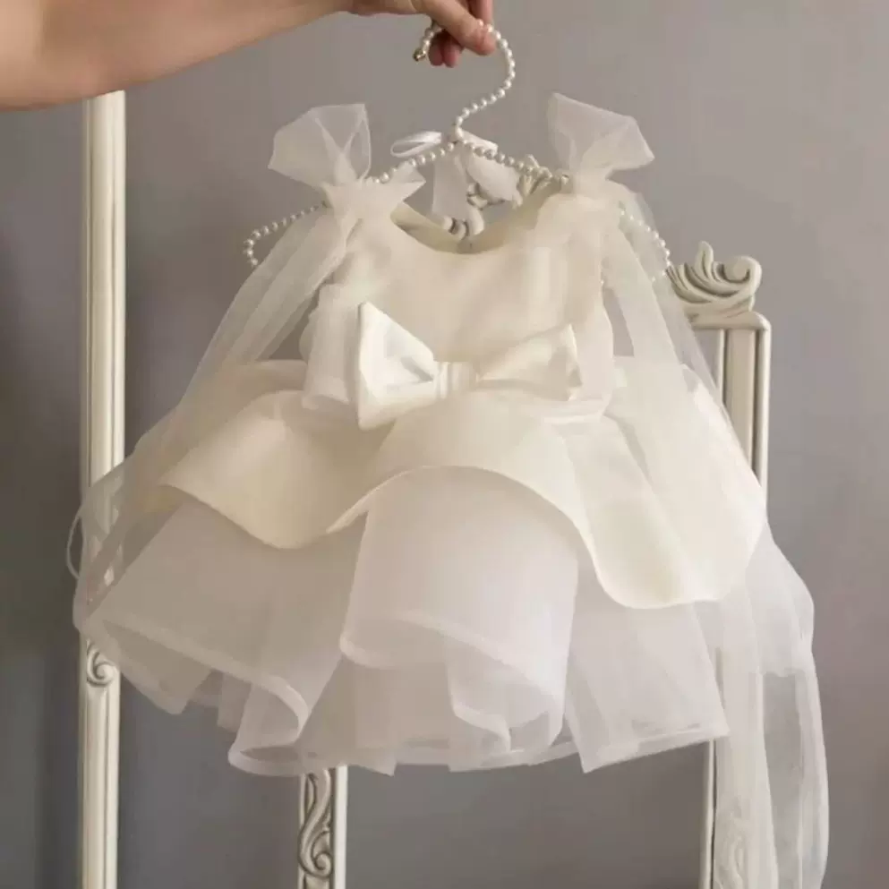 小女孩花童礼服女宝生日派对儿童宴会晚礼服女童礼服蓬蓬公主裙