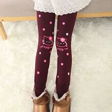 女童打底裤加绒加厚秋冬儿童保暖裤七彩棉一体裤踩脚裤长裤外穿