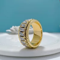 S925 стерлингового серебра европейского и американского хип-хопа кружки с бриллиантами могут вращаться