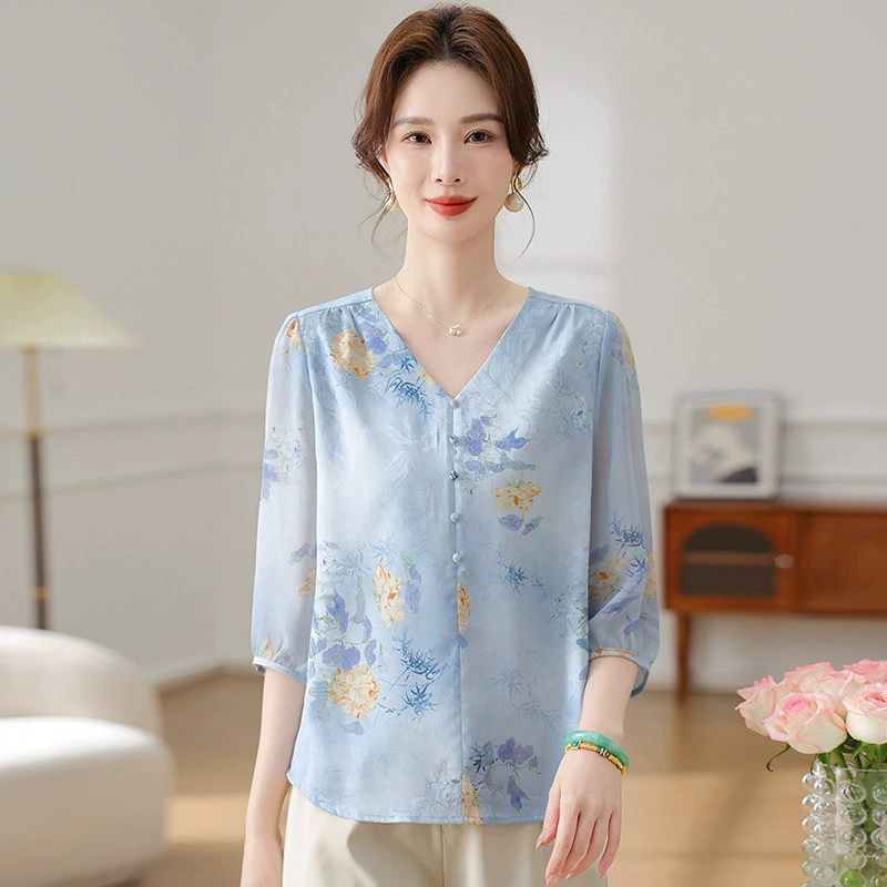 Среднее и старое женское летнее платье Новый китайский стиль