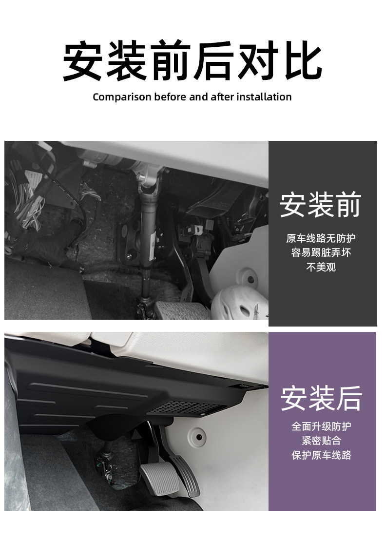 New MG4 special driver's side anti-kick panel, in-car wiring protection panel, interior modification accessories
