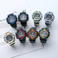 多功能电子手表迷彩户外登山运动手表青少年儿童男士腕表跨境手表