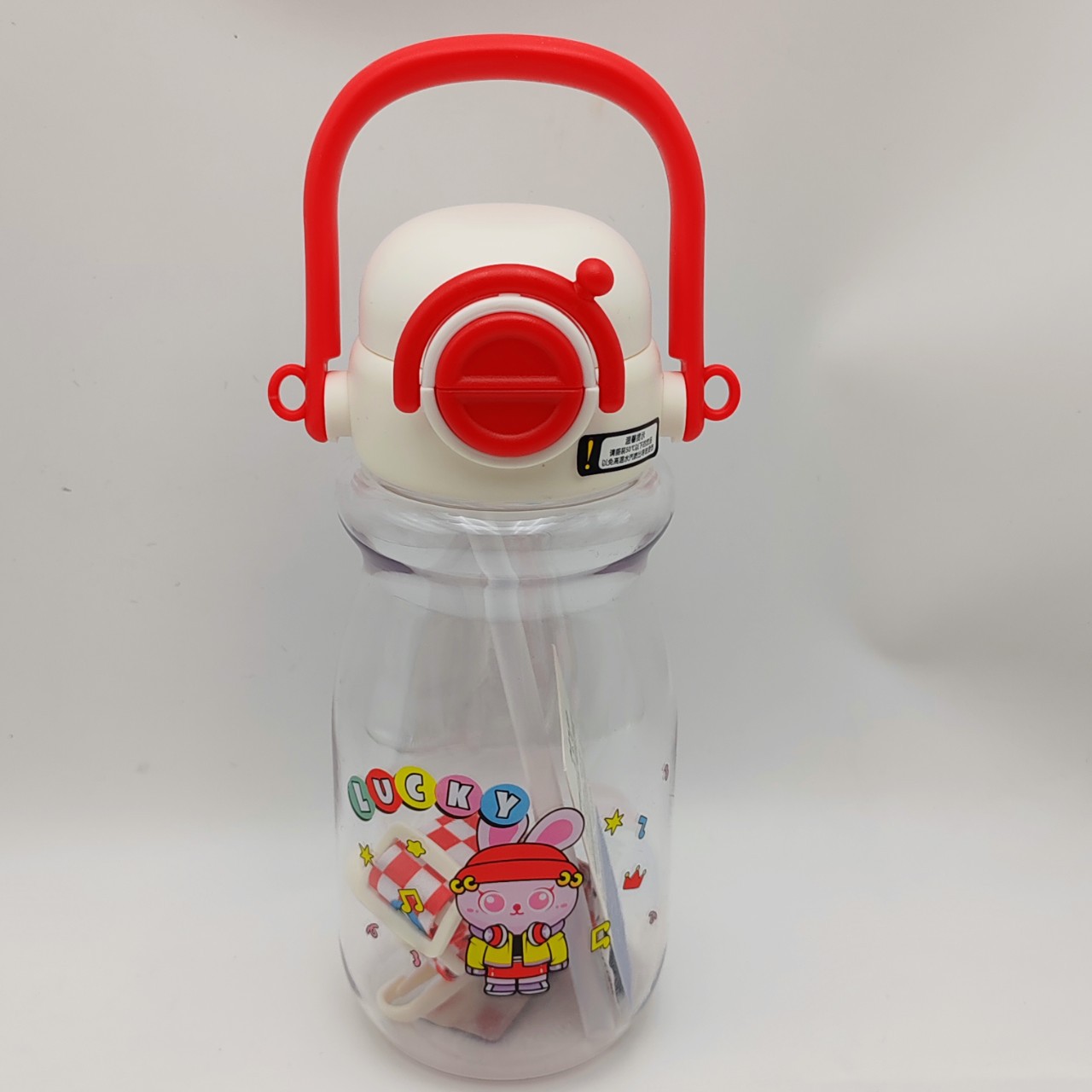 2026 New Model Plastic Cup Portable Handle Carry-On Bottle Plastic Water Cup with Straw Dual-Use Children's Cup Wholesale