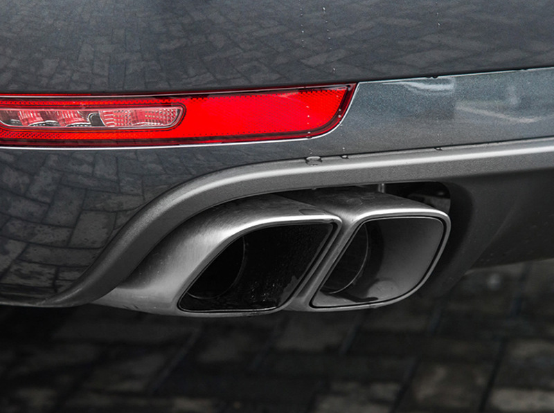 Suitable for Porsche macan sports three-layer four-out tail throat Maca GTS exhaust pipe modification round mouth square mouth