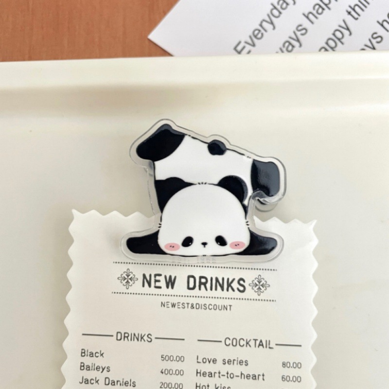 Copyright Panda Flor de dibujos animados regalo decorativo sellado clip nota clip PP estudiante lindo 2 yuanes pequeña mercancía