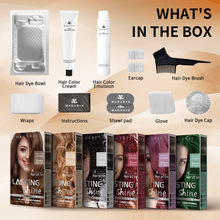 跨境染发剂全英文包装染发工具套装盒装多种颜色纯植物染发膏批发