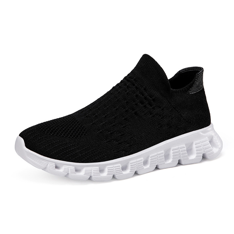 Primavera nuevos zapatos de calcetines de tejido volador para hombres y mujeres, zapatos deportivos de mujer elásticos ligeros y suaves, zapatos de pareja grandes para hombres