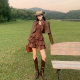 Xishuangbanna Travel Wear Maillard High-end dress Women's Hot Girl Short-length Sling Cake Skirt