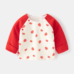 Newborn Baby Cotton Inner Clothes Boneless Cotton Autumn and Winter Half Back Warm Full Moon Monk Clothes Baby Top