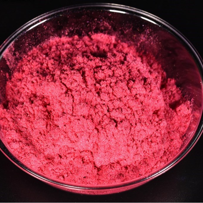 厂家直销红色珠光粉着色珠光粉皮革指甲油彩妆油墨粉末涂料艺