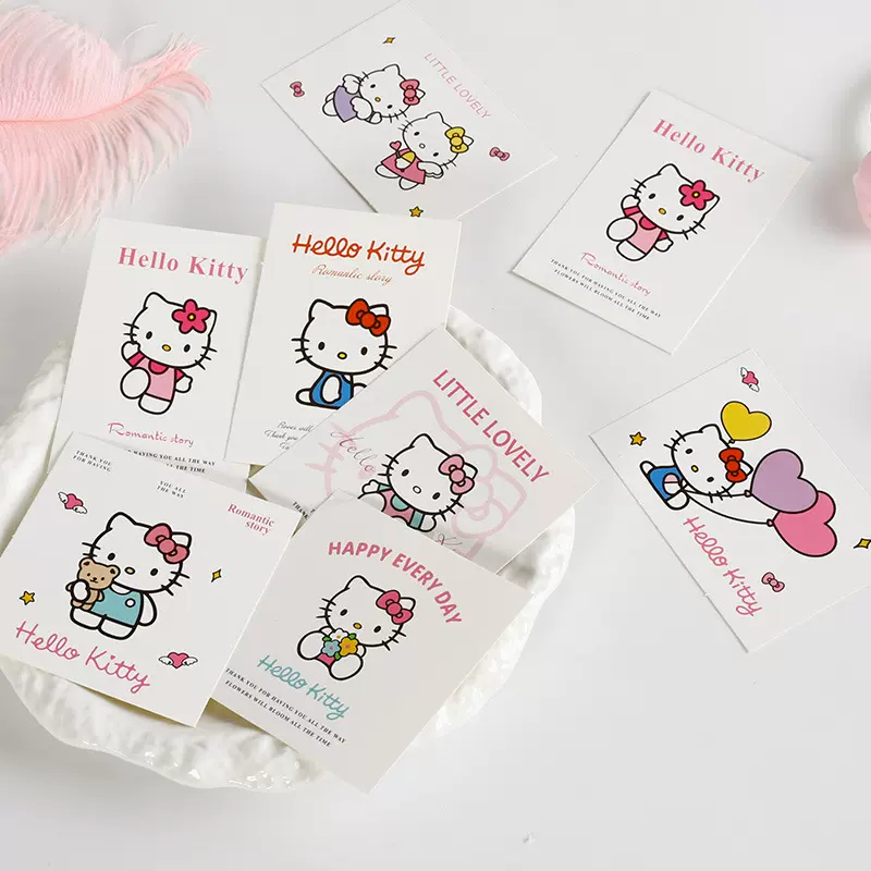 鲜花花束贺卡KT猫卡片花束包装材料手工diy礼物祝福卡批发