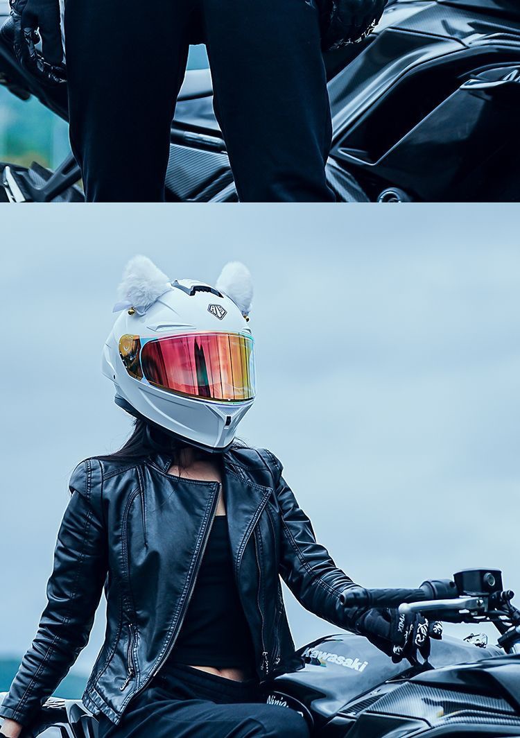 Motorcycle Helmet Full Face Bluetooth 3C Certified High Value Cat Ear