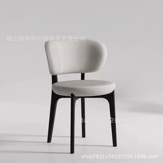 北欧极简奶油风实木餐椅家用轻奢简约现代椅子靠背餐厅餐桌椅舒适