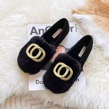 毛毛鞋女冬外穿百搭新款豆豆鞋新品款懒人鞋子新款绒保暖大码新品