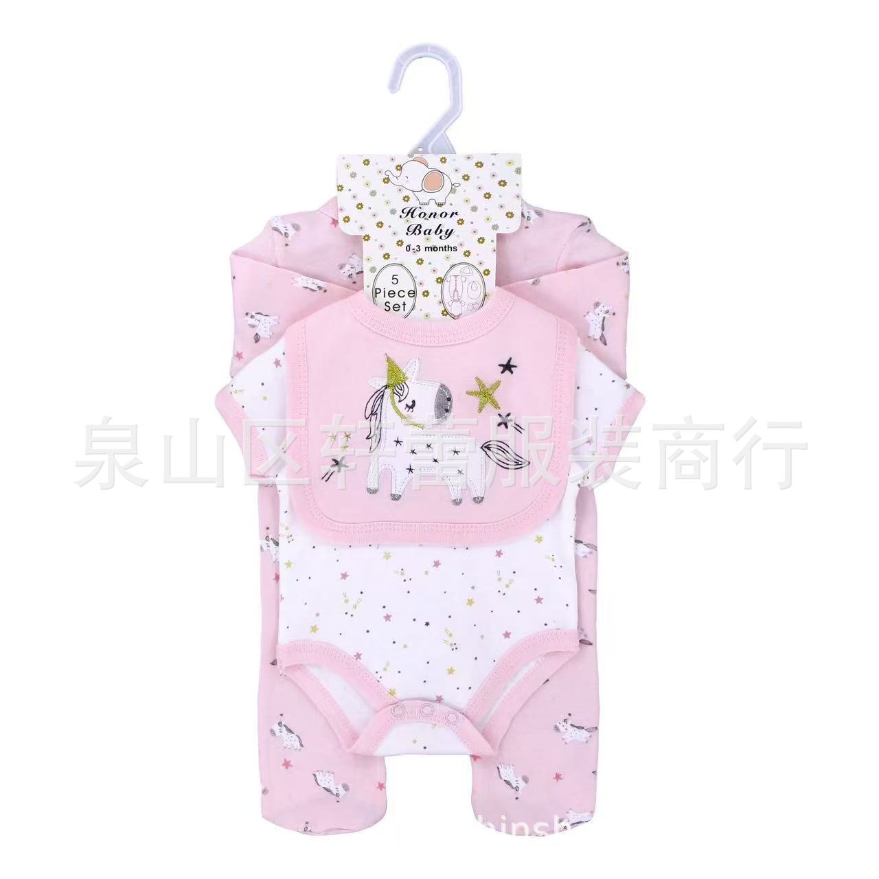 Conjunto de ropa para recién nacido, pelele de algodón puro, mono para bebé, ropa de bebé, ropa infantil transfronteriza europea y americana