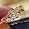 High-end small design platinum wedding ring, light luxury style, diamond encrusted, trend of season, platinum 750 sample, on index finger