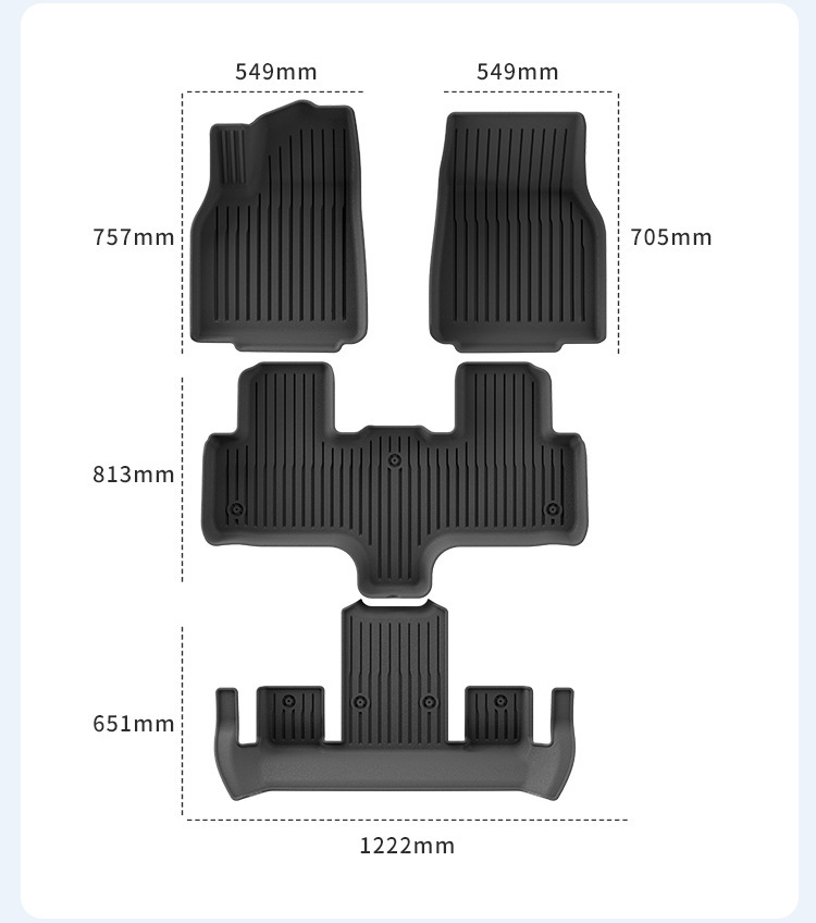 Suitable for 25 Tesla Model Yl Car Floor Mats, Stain-Resistant and Waterproof Special Car Floor Mats, Tpe Floor Mats
