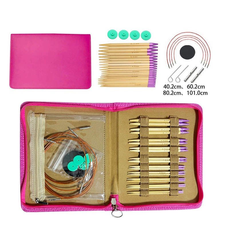 Вязание инструмент свитер игла фиолетовая голова отбеленная бамбук съемное кольцо иглы свитер игла шарф палка игла может быть удлинена