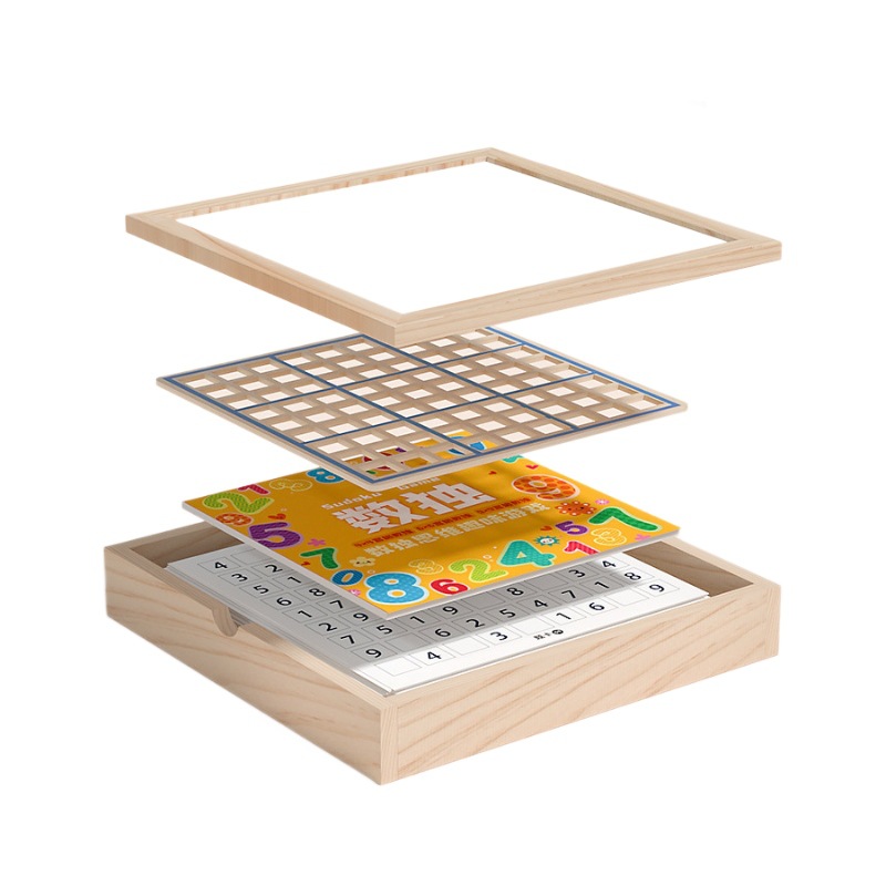 Ayudas didácticas Jiugongge Sudoku juego de pensamiento divertido escuela primaria de madera juego de mesa ajedrez juguetes de educación temprana para niños
