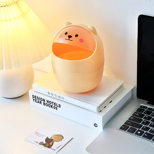 Cute Small Desktop Trash Can for Home Dorm Office with Lid Paper Bin Ins Style Mini Waste Bin