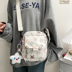 小包包女日系可愛印花五角星星森系學生單肩包小清新手機包斜挎包