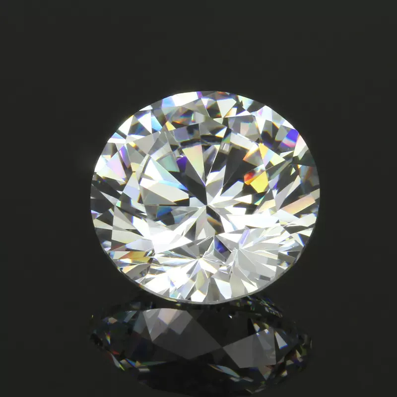 工厂批发AAA人工合成彩色锆石 闪亮度白色锆石圆形裸石尖底美甲钻