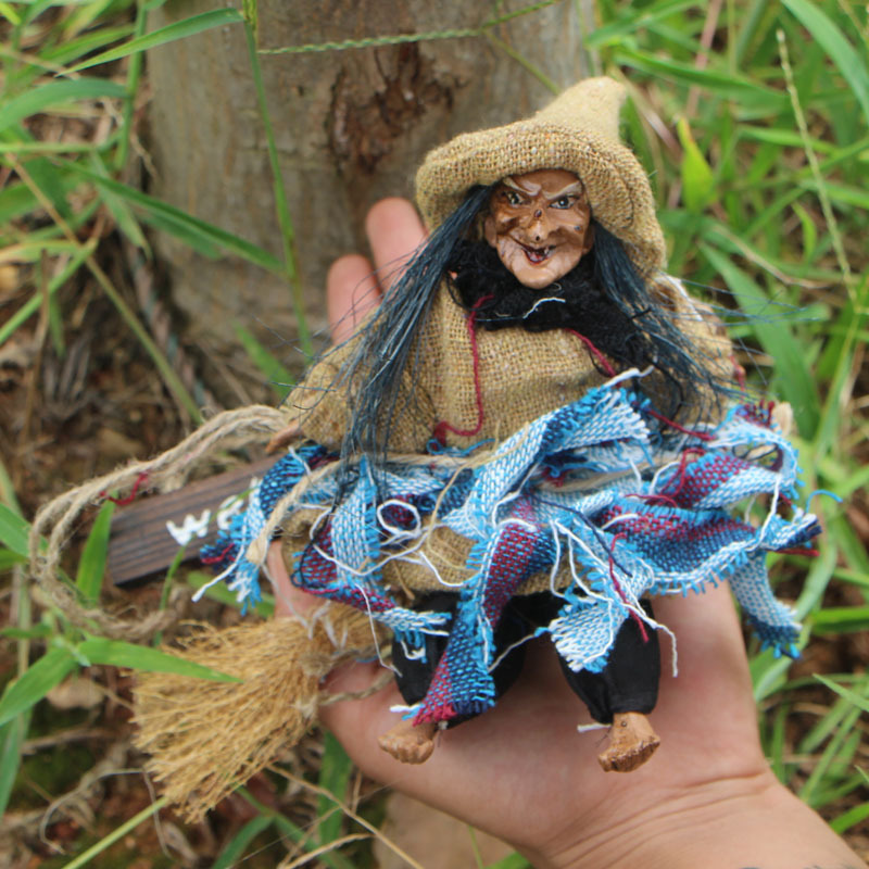 Colgante de puerta de escoba de bruja de Halloween transfronterizo Bar KVT Decoración de la escena de la fiesta del centro comercial Colgante de la casa