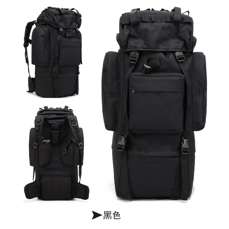 Transfronterizo personalizado al aire libre recargable caminata montaña mochila camping 65l mochila cubierta de lluvia bolsas tácticas en forma de U-suporte