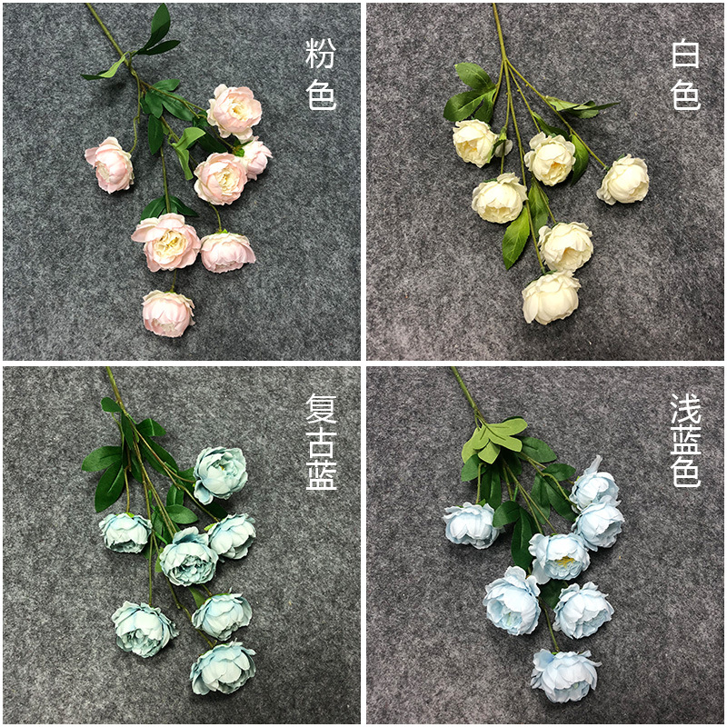 simulation peony Artificial flower 7 peony Wedding celebration decorate Artificial Flower Switzerland peony Bouquet of flowers hotel travel permit Silk flower