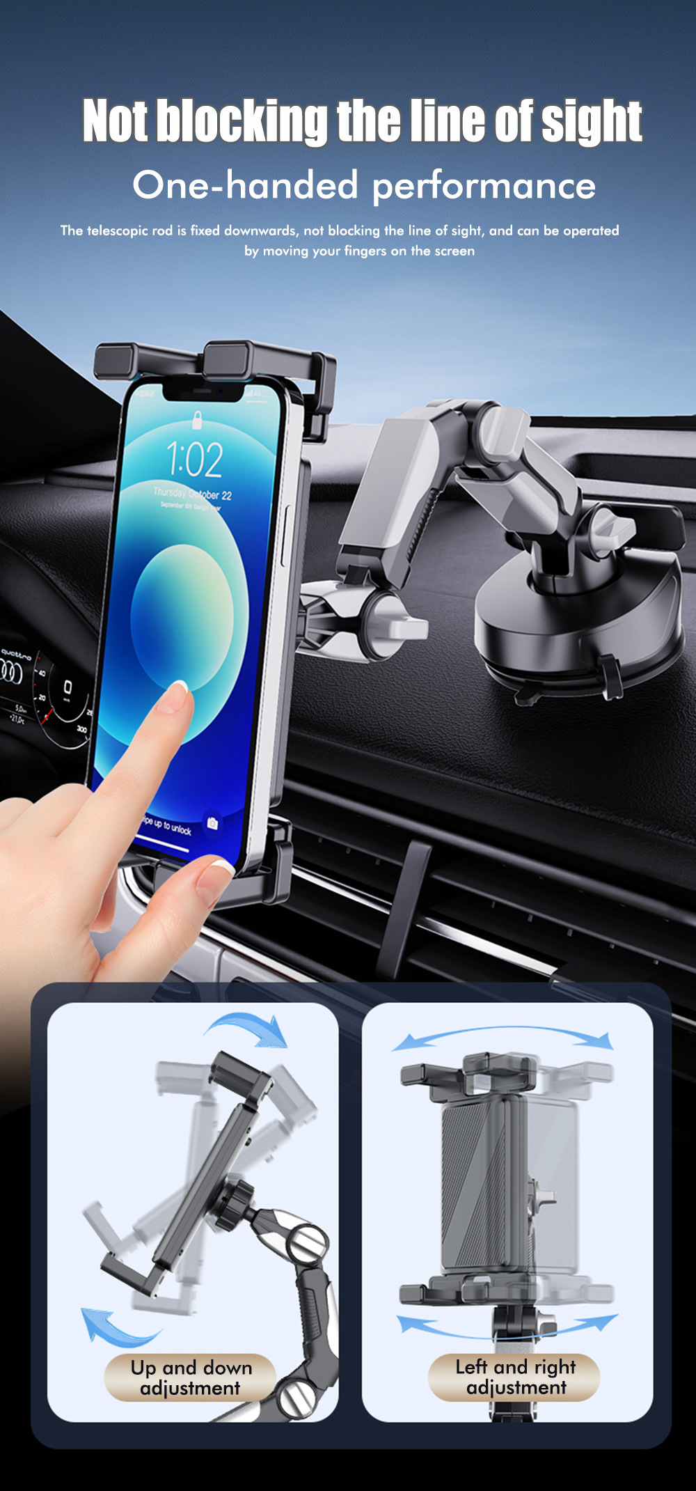 Suction Cup Car Phone Tablet Holder for Truck Dashboard