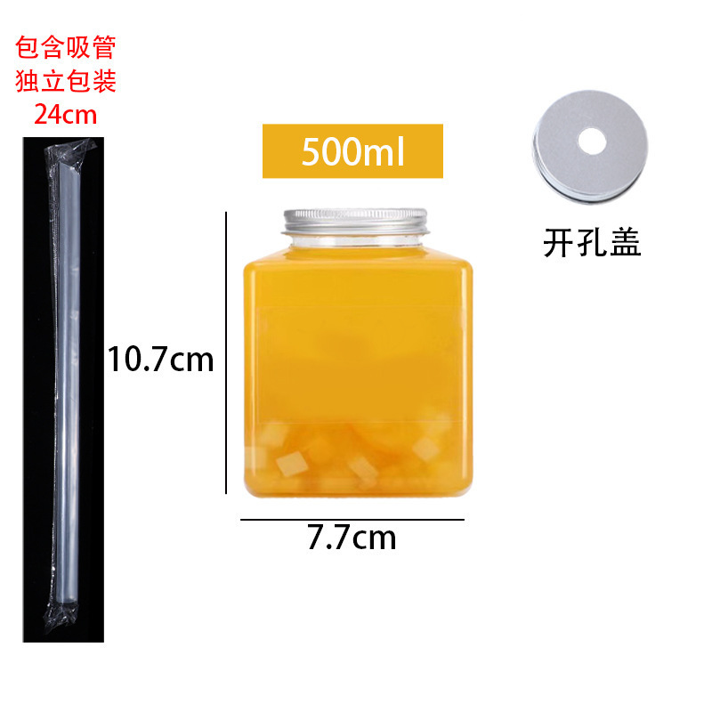 Venta directa de botellas transparentes para té con leche, vasos desechables de plástico PET en forma de U, aptos para alimentos, para llevar, para jugo y té con leche.