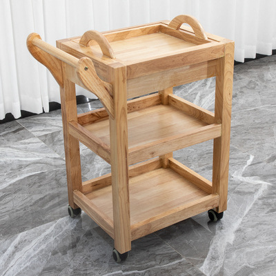 Estante de almacenamiento de carro de coche de belleza salón de belleza herramienta especial coche de madera maciza de tres capas salón de uñas salón de almacenamiento de coches