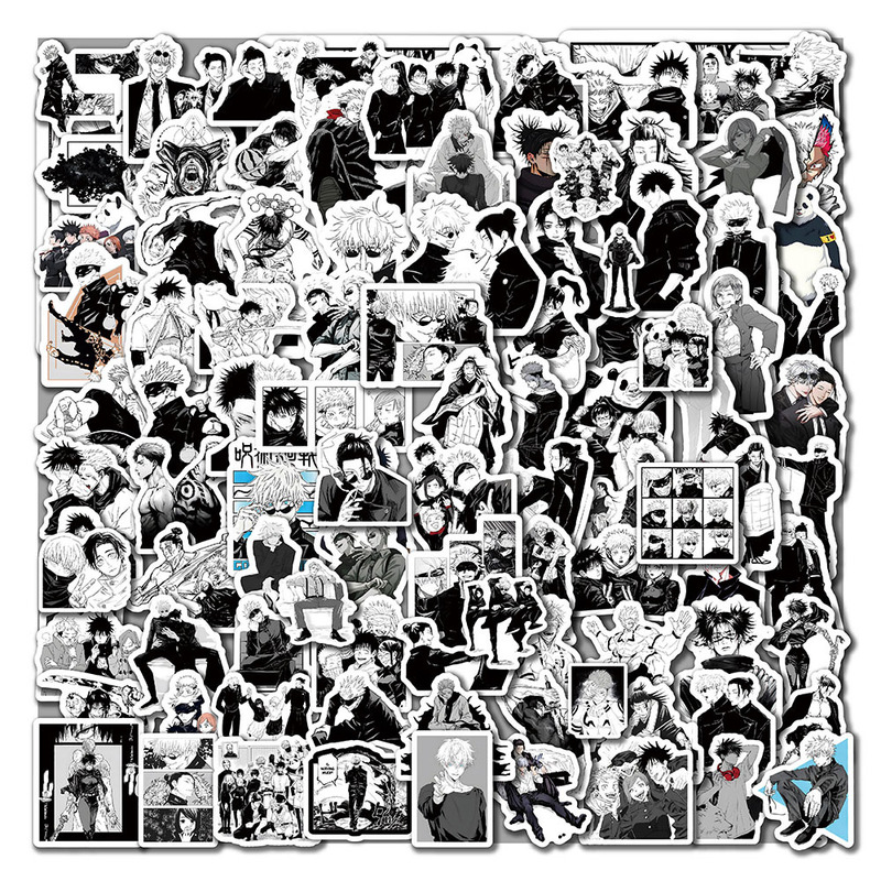 100 new black and white mantra back to the station graffiti stickers Cartoon Cartoon decorative luggage waterproof stickers wholesale