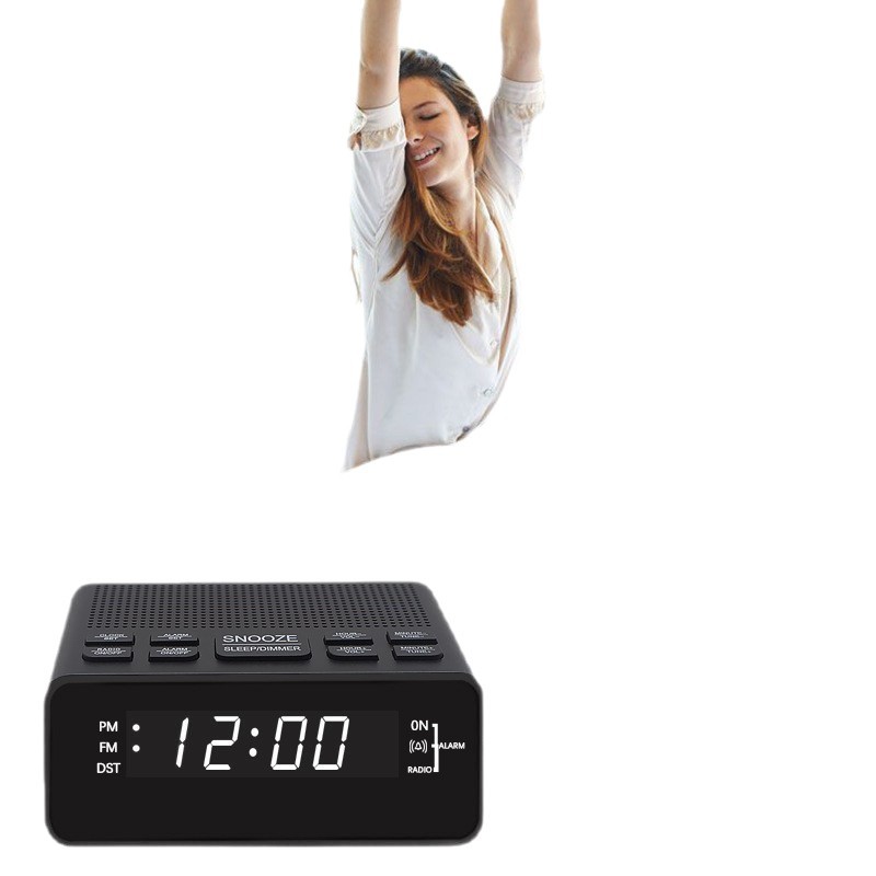 Digital Led Alarm Clock With Dual Am Fm Radio For Bedside_voghion.com