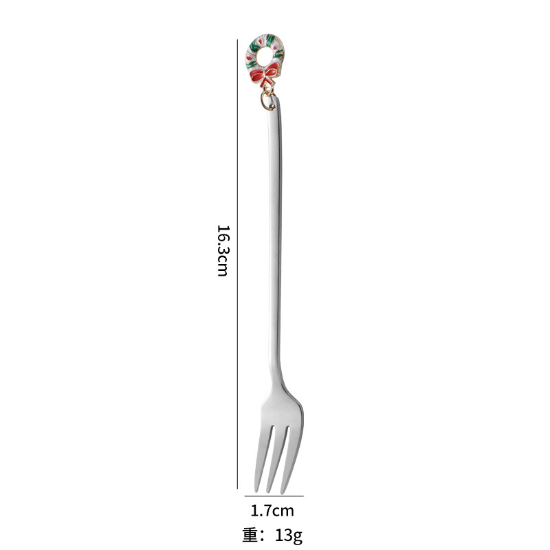 Juego de cuchara de acero inoxidable de Navidad de dibujos animados Cuchara pequeña linda de alto valor Cuchara de postre dorado Cuchara para mezclar café