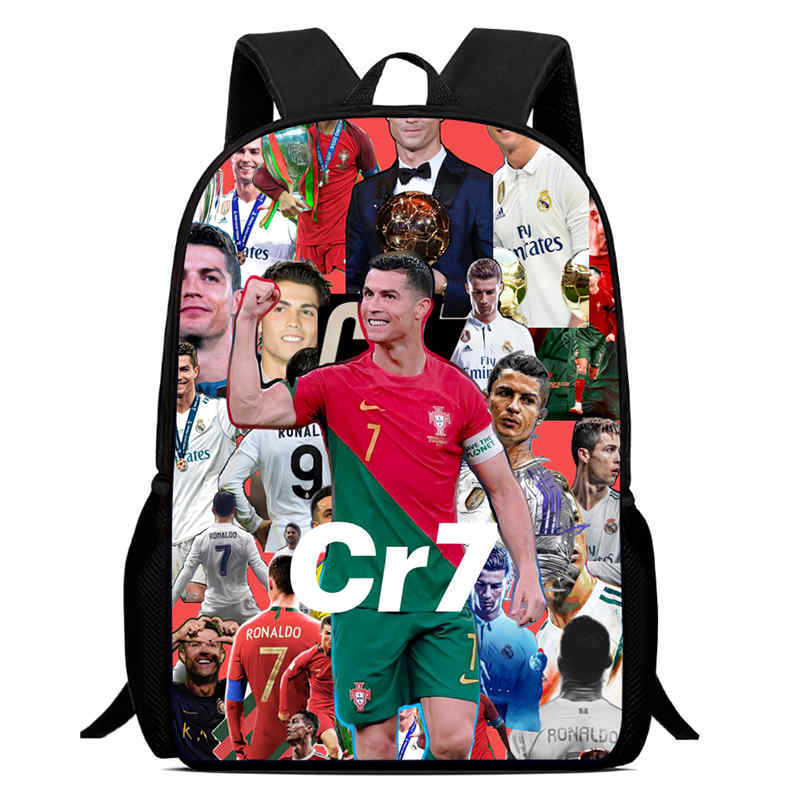 Amazon crossover nueva mochila con estampado periférico de futbolista mochila escolar para estudiantes mochila para niños