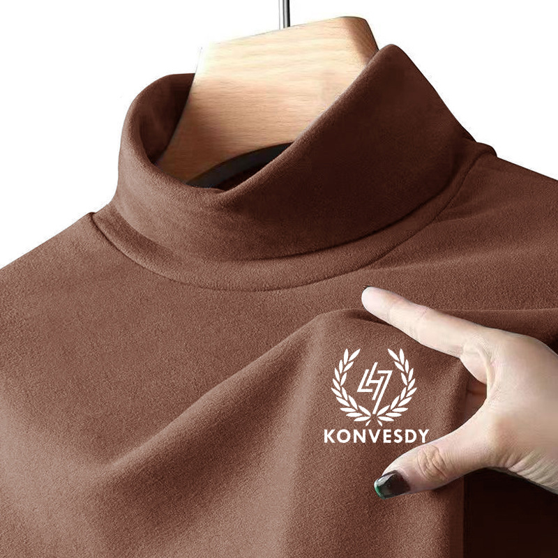 Direct de fábrica cálida piel-amistoso SLIM-Fit terciopelo a prueba de frío caliente media turtleneck ropa interior de los hombres