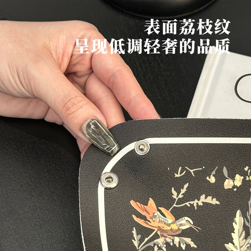 北欧简约皮革纽扣收纳盘钥匙饰品化妆品桌面鞋柜宿舍收纳置物盒|undefined