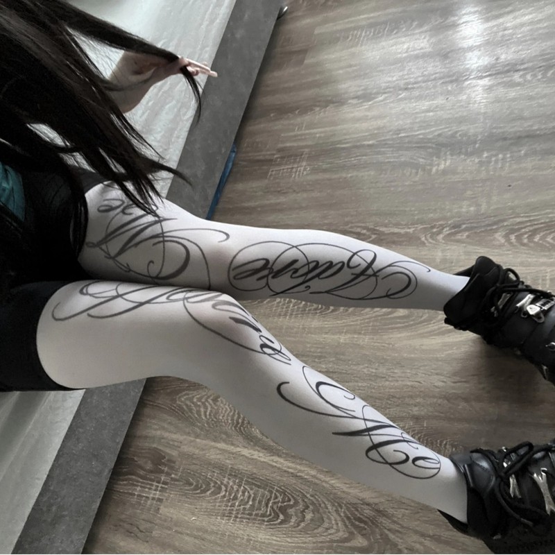 Sexy Stockings跨境英文印花袜子女甜酷风日系连裤袜四季JK袜款|undefined